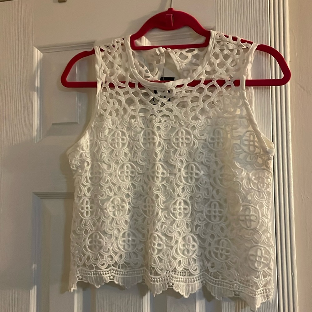 White knit blouse
